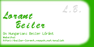 lorant beiler business card